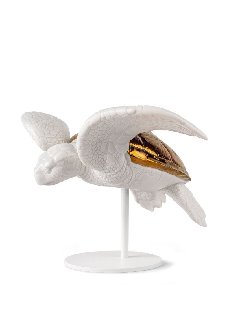 Lladro Sea turtle I (white - copper) White Copper - Araco Interiors