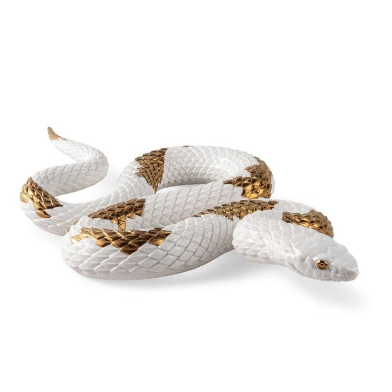 Lladro Snake (white - copper) - Araco Interiors