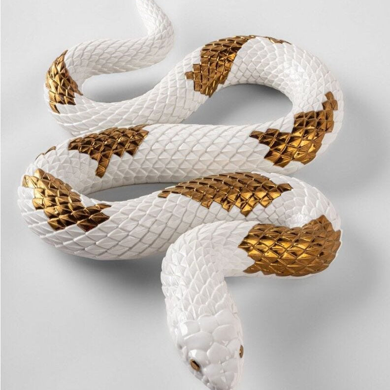 Lladro Snake (white - copper) - Araco Interiors