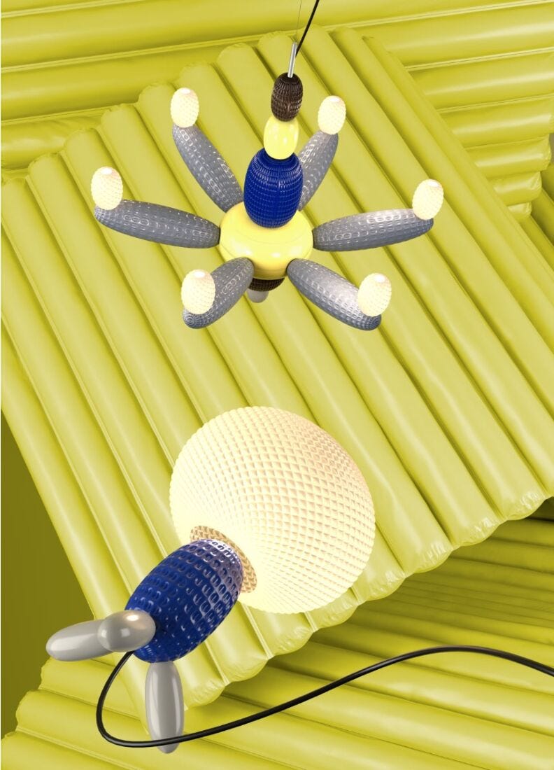 Lladro Soft Blown Chandelier (blue) (CE/UK) - Araco Interiors