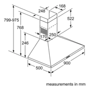 Neff D92PBC0N0B N 30 90cm Pyramid Hood Stainless Steel - Araco Interiors