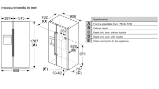 Neff KA3923IE0G N 70 179x91cm American Fridge Freezer Stainless Steel - Araco Interiors