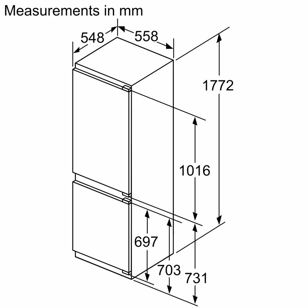 Neff KI7863DD0G N 70 177x56 60/40 Fridge Freezer - Araco Interiors