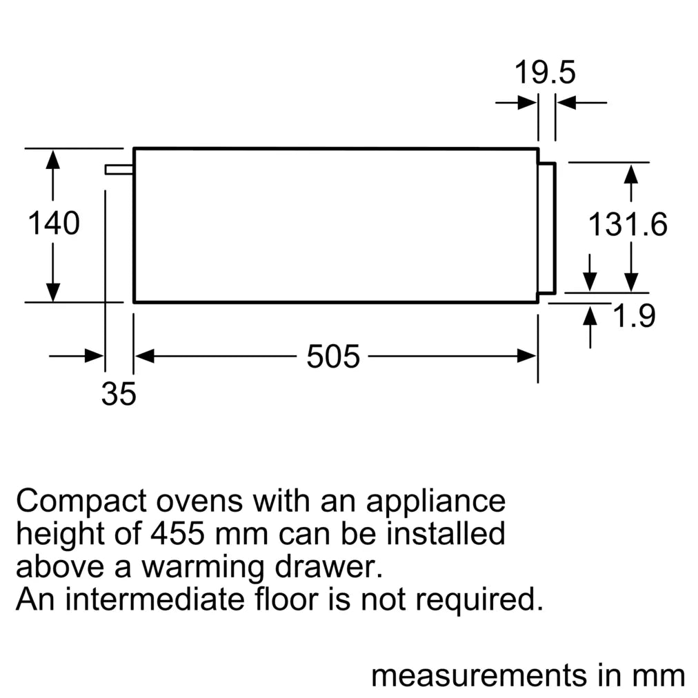 Neff N1AHA01G0B N 50 14cm Warming Drawer Graphite - Araco Interiors