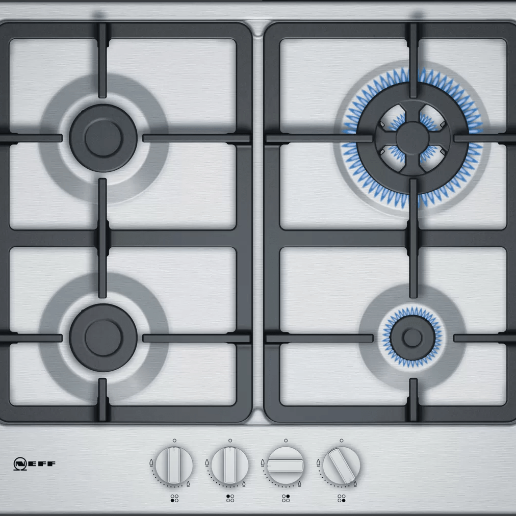 Neff T26BB59N0 N 50 60cm Gas Hob Stainless Steel - Araco Interiors