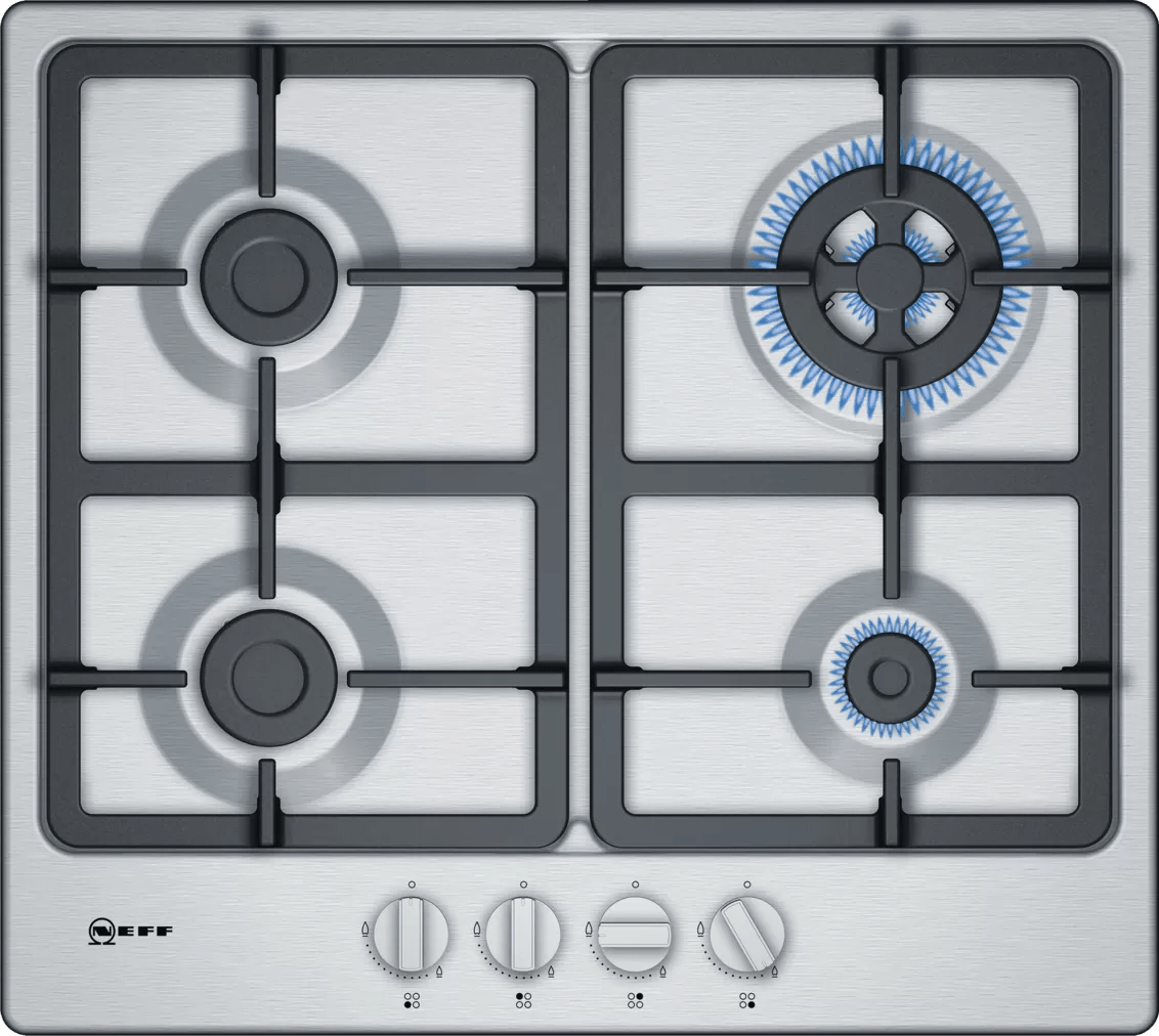 Neff T26BB59N0 N 50 60cm Gas Hob Stainless Steel - Araco Interiors