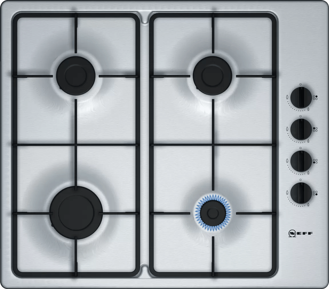 Neff T26BR46N0 N 30 60cm Gas Hob Stainless Steel - Araco Interiors