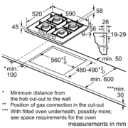 Neff T26CB49S0 N 50 60cm Gas Hob Black Glass - Araco Interiors