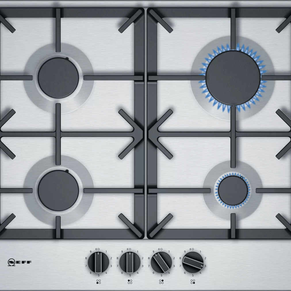 Neff T26DS49N0 N 70 60cm Gas Hob Stainless Steel - Araco Interiors
