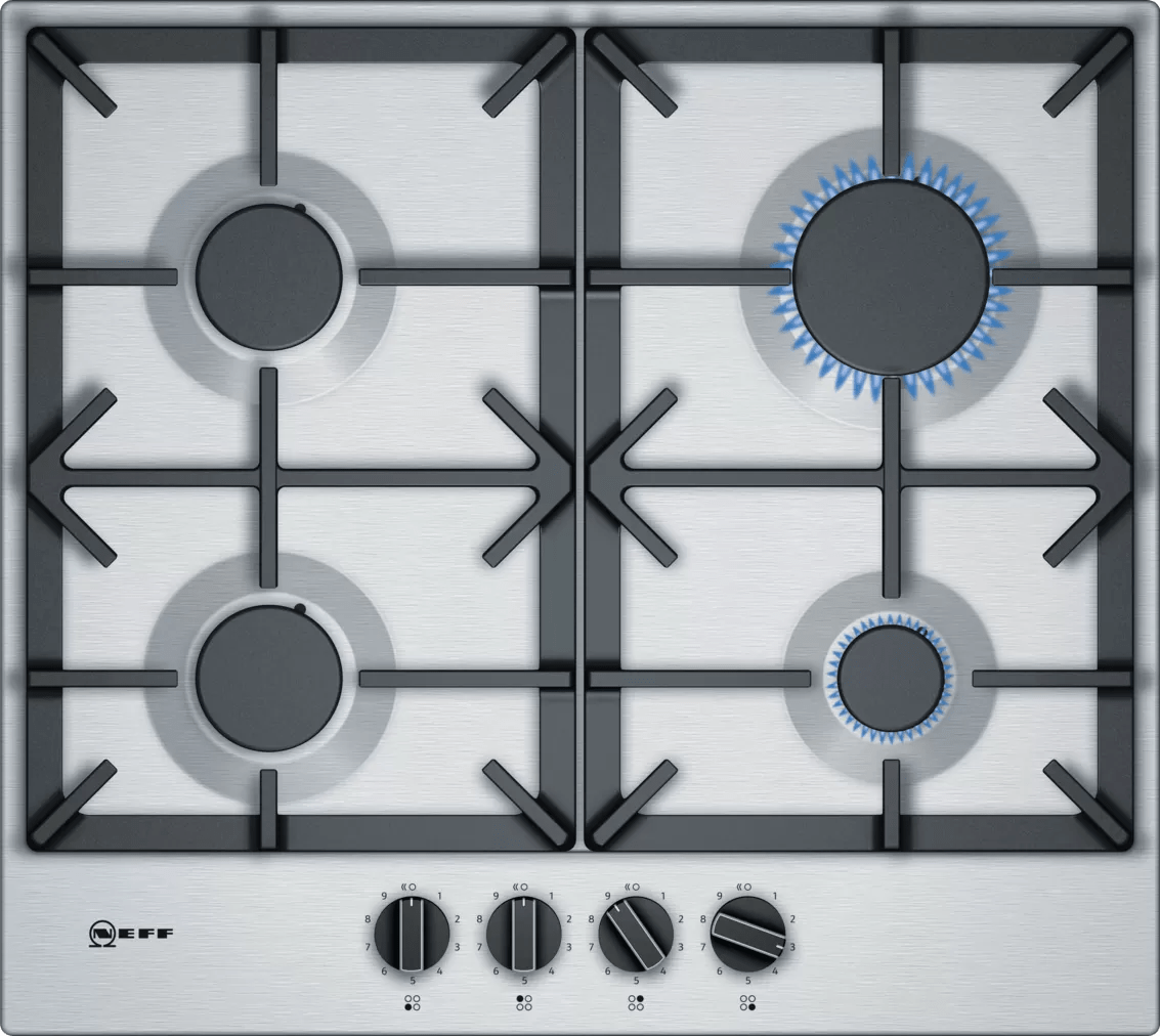 Neff T26DS49N0 N 70 60cm Gas Hob Stainless Steel - Araco Interiors