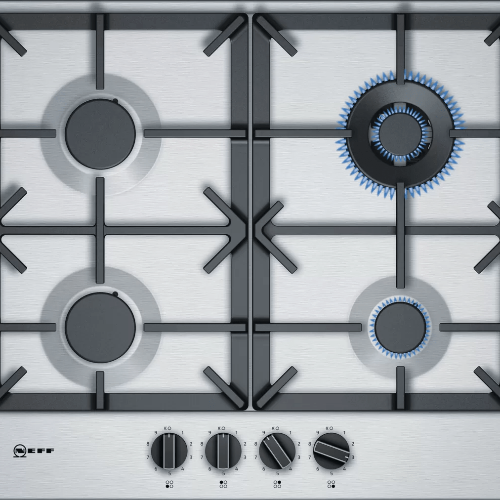 Neff T26DS59N0 N 70 60cm Gas Hob Stainless Steel - Araco Interiors