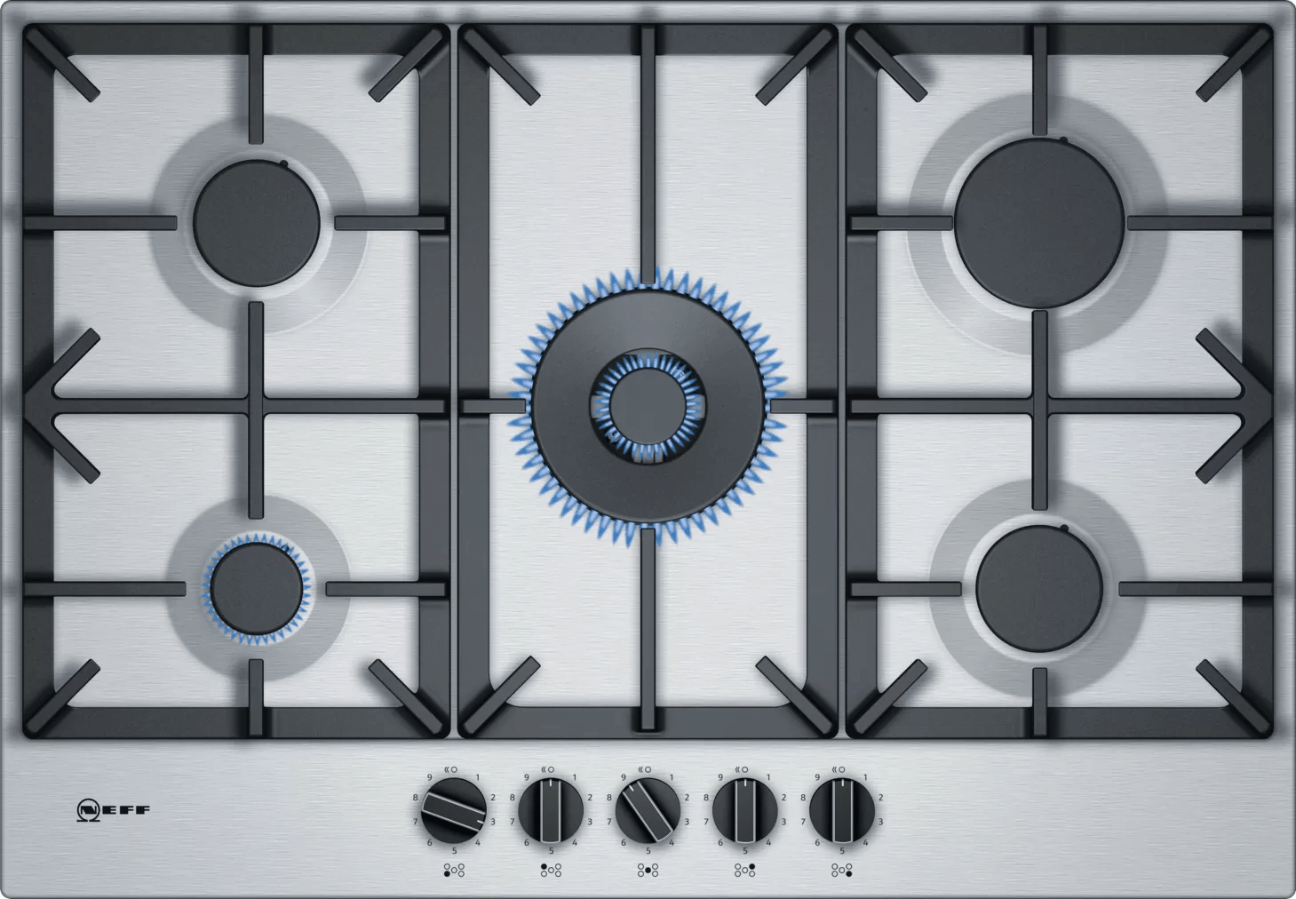 Neff T27DS59N0 N 70 75cm Gas Hob Stainless Steel - Araco Interiors