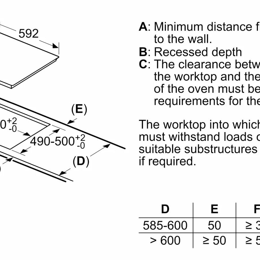 Neff T36CA50X1U N 30 60cm Plug & Play Induction Hob Black Glass - Araco Interiors