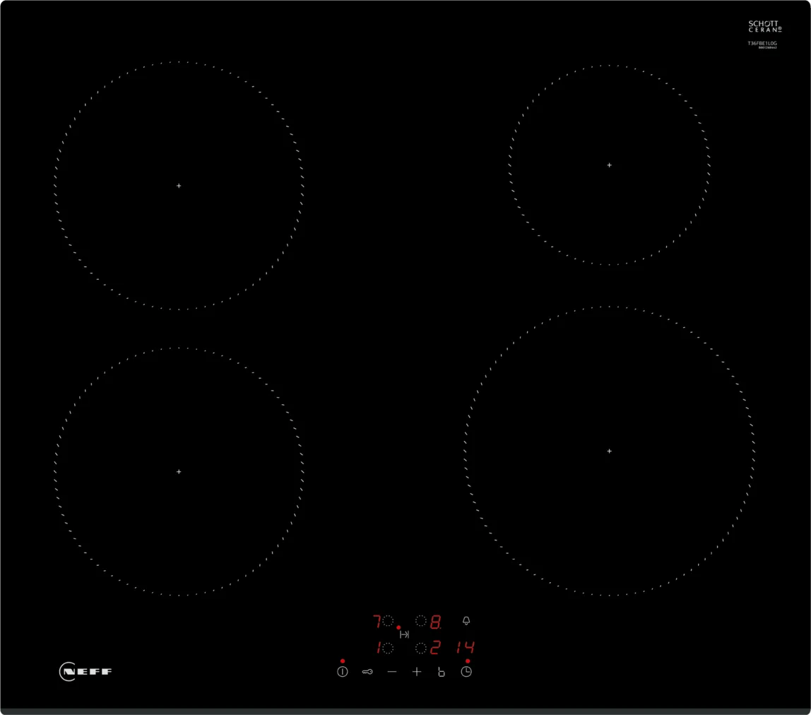 Neff T36FBE1L0 N 30 60cm Flex Induction Hob Black Glass - Araco Interiors