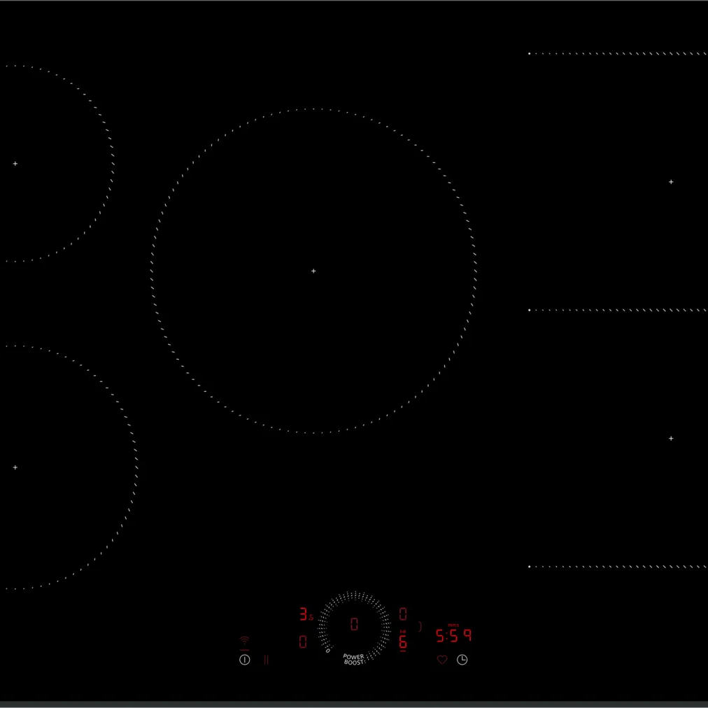 Neff T58FHW1L0 N 70 80cm Induction Hob Black Glass - Araco Interiors