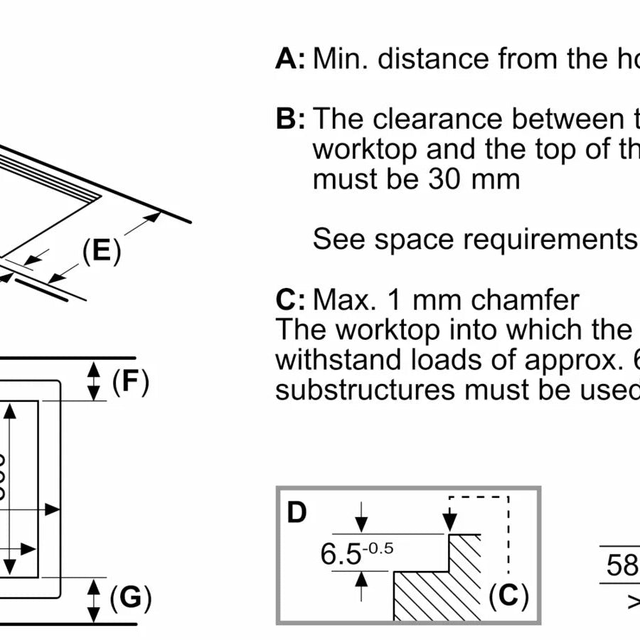 Neff T58PHW1L0 N 70 80cm Induction Hob Black Glass - Araco Interiors