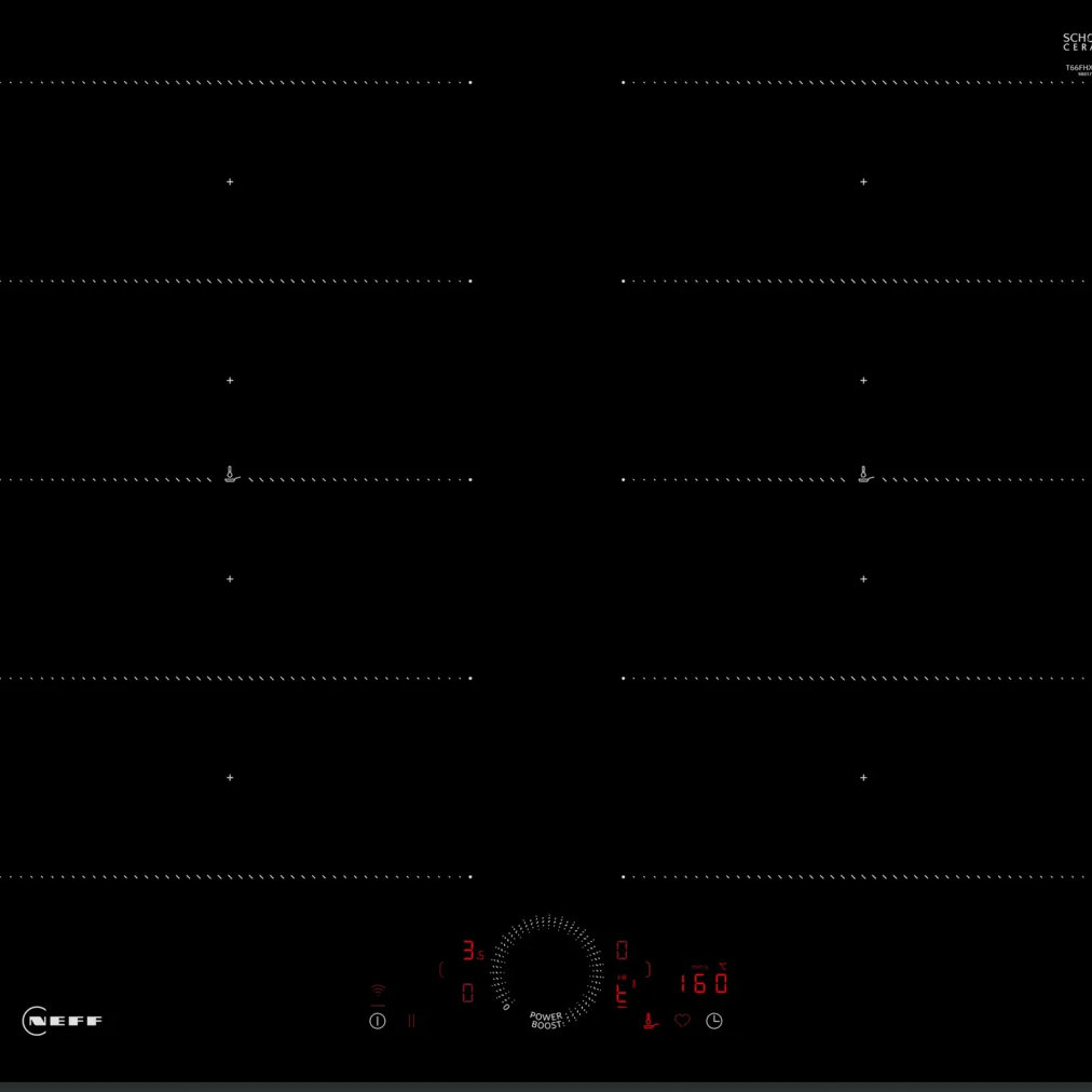 Neff T66FHX4L0 N 70 60cm Flex Induction Hob Black Glass - Araco Interiors