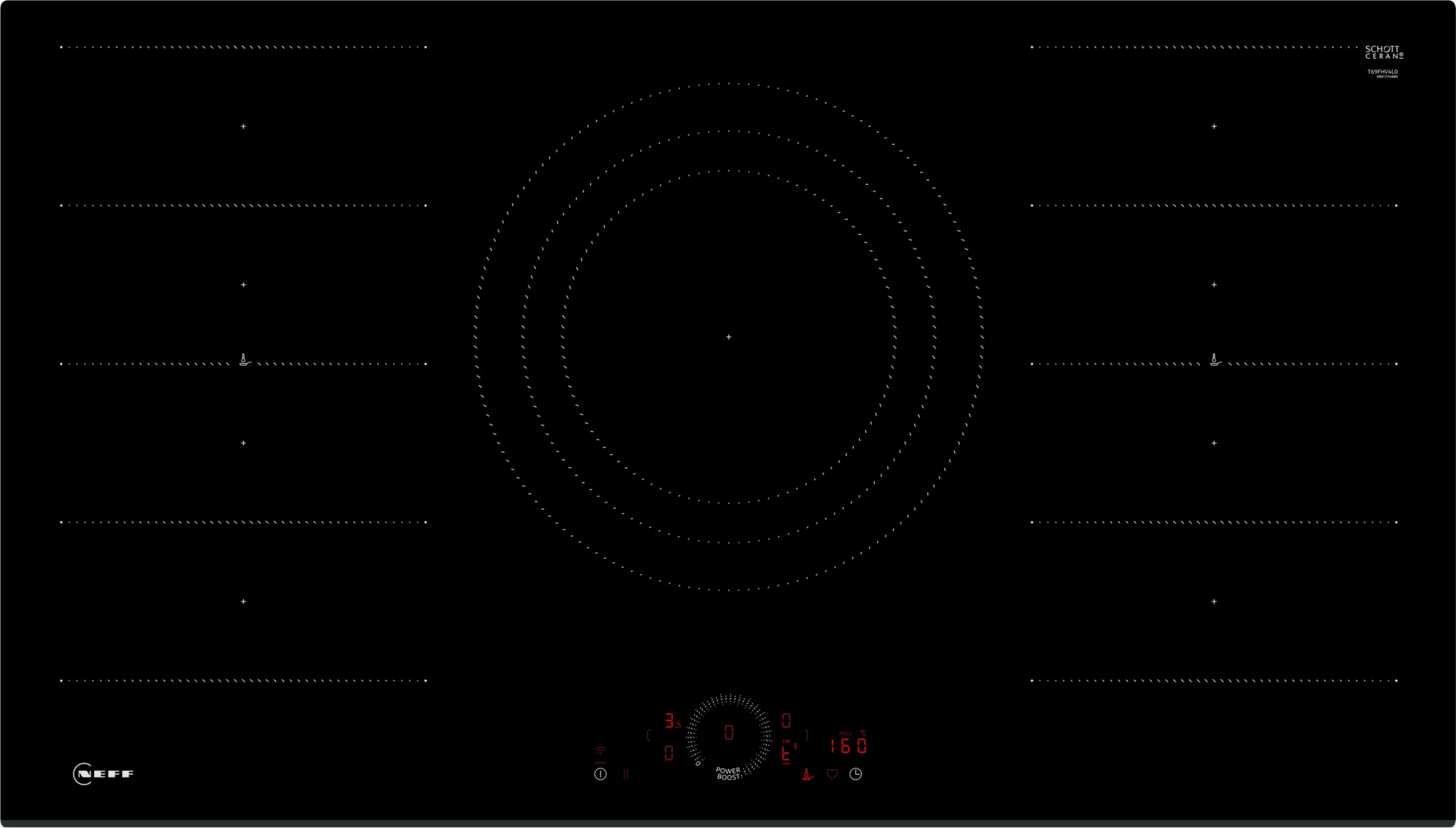 Neff T69FHV4L0 N 70 90cm Flex Induction Hob Black Glass - Araco Interiors