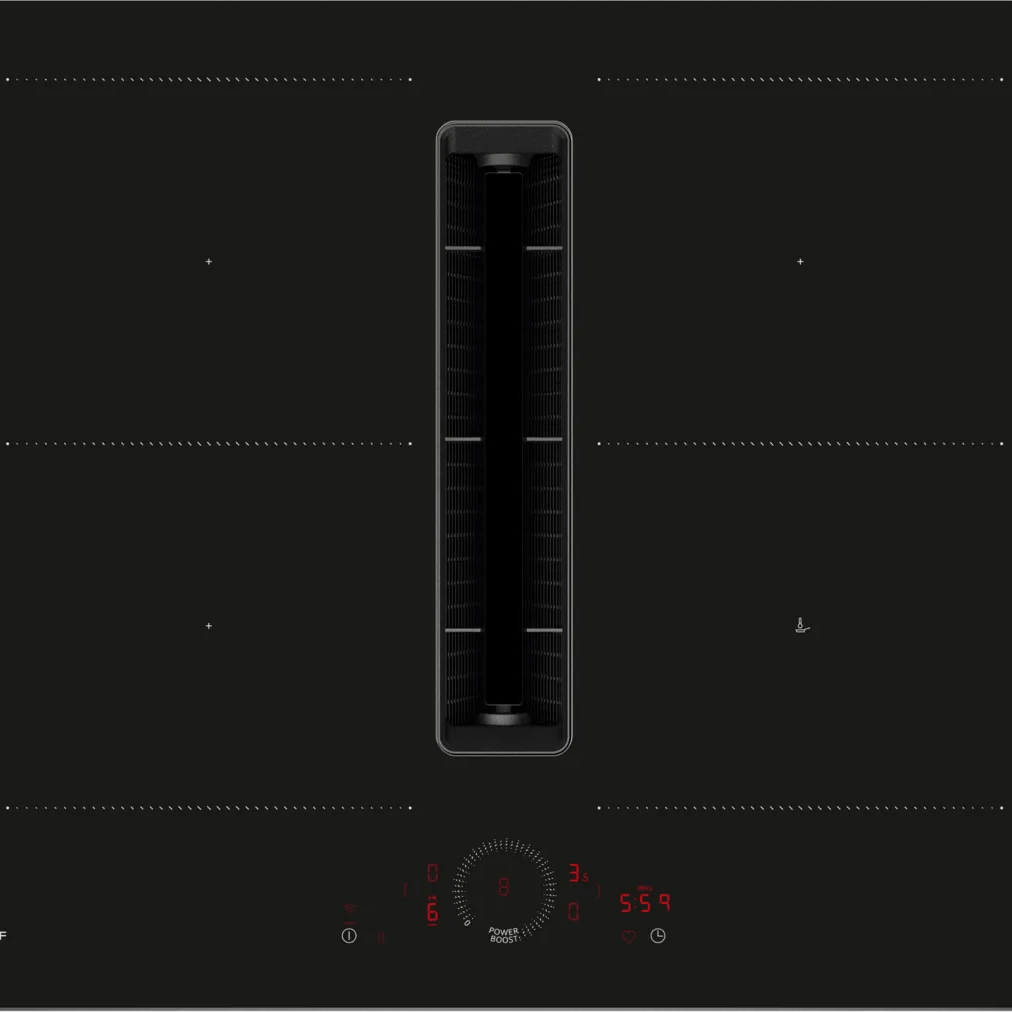 Neff V57THQ4L0 N 70 70cm Venting Hob Black Glass - Araco Interiors