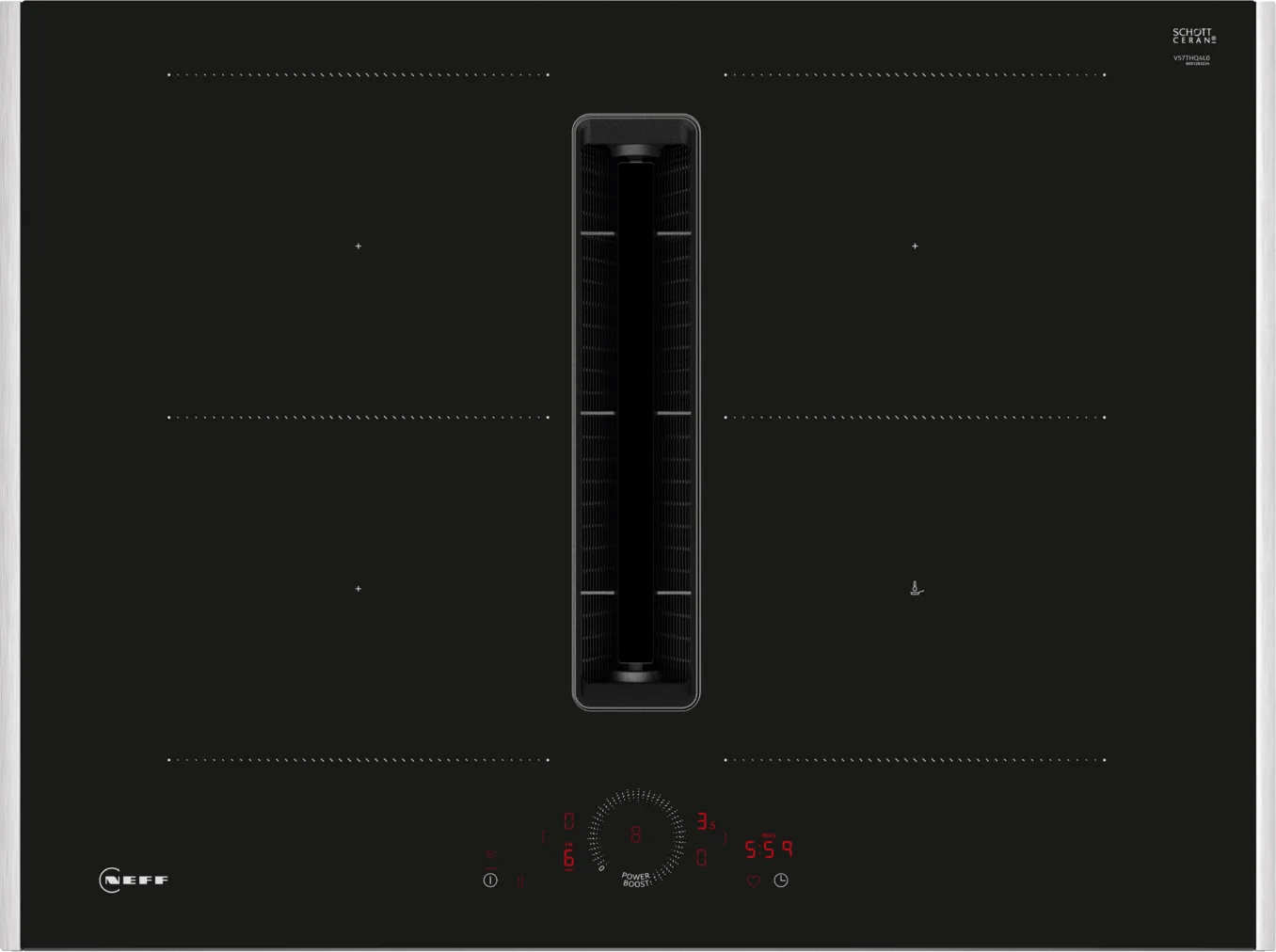 Neff V57THQ4L0 N 70 70cm Venting Hob Black Glass - Araco Interiors