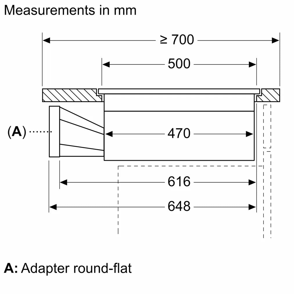 Neff V58PHQ4C0 N 70 80cm Venting Hob Black Glass - Araco Interiors