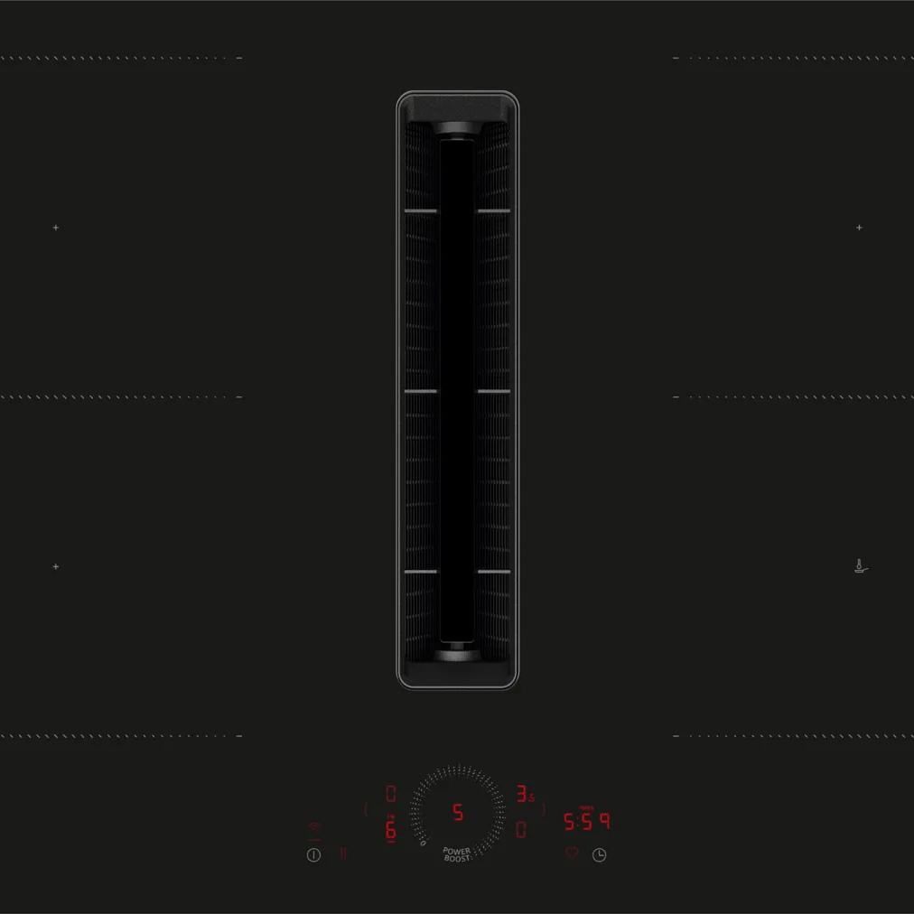 Neff V58PHQ4C0 N 70 80cm Venting Hob Black Glass - Araco Interiors