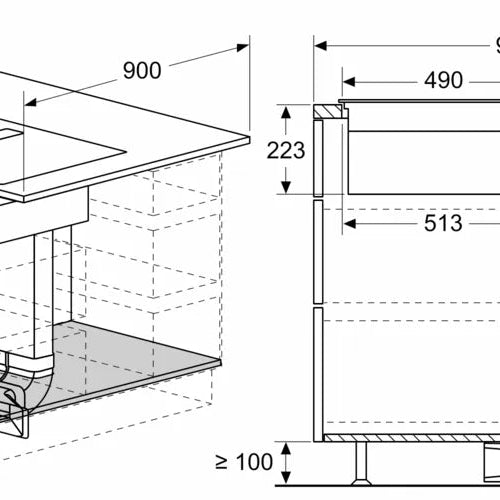 Siemens ED611BS16E iQ300 60cm InductionAir Venting Hob Black Glass - Araco Interiors