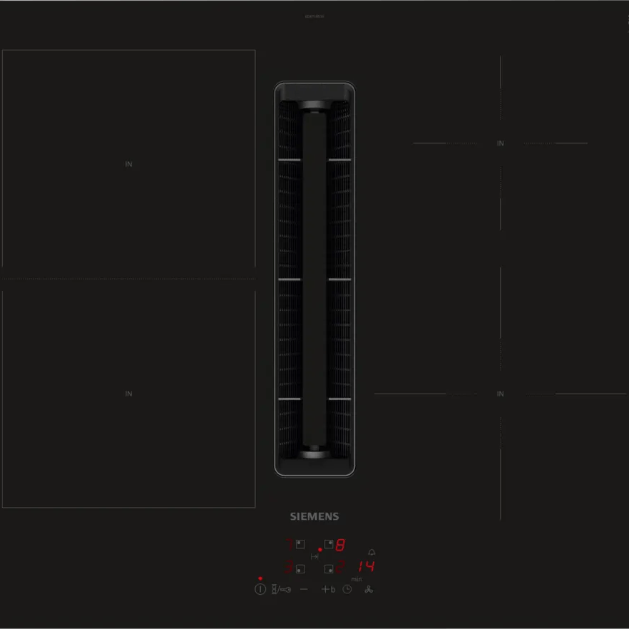 Siemens ED611BS16E iQ300 60cm InductionAir Venting Hob Black Glass - Araco Interiors