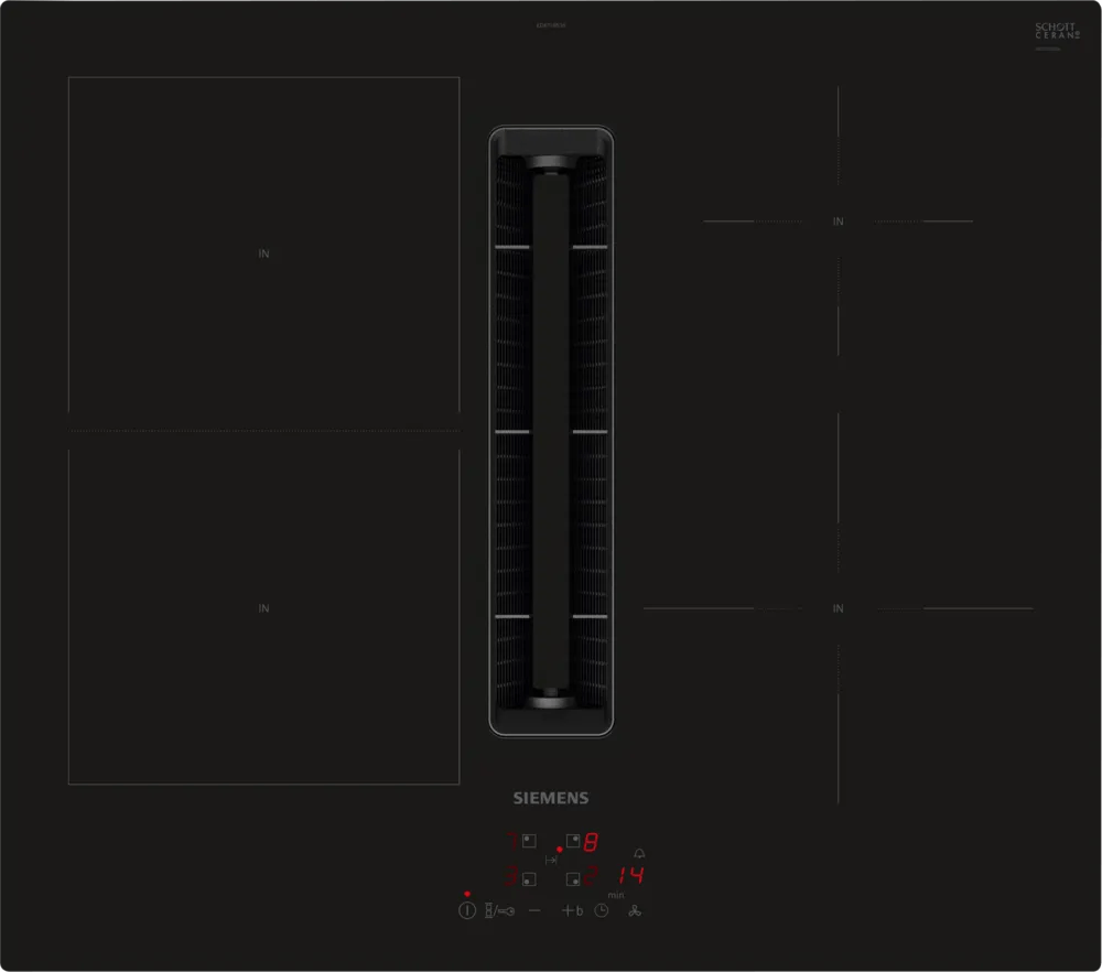Siemens ED611BS16E iQ300 60cm InductionAir Venting Hob Black Glass - Araco Interiors