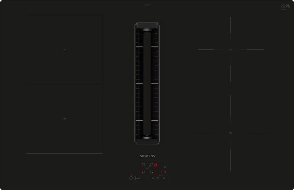 Siemens ED811BS16E iQ300 80cm InductionAir Venting Hob Black Glass - Araco Interiors
