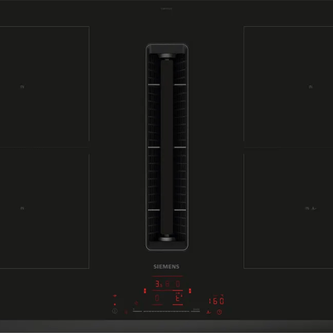 Siemens ED851HQ26E iQ500 80cm InductionAir Venting Hob Black Glass - Araco Interiors