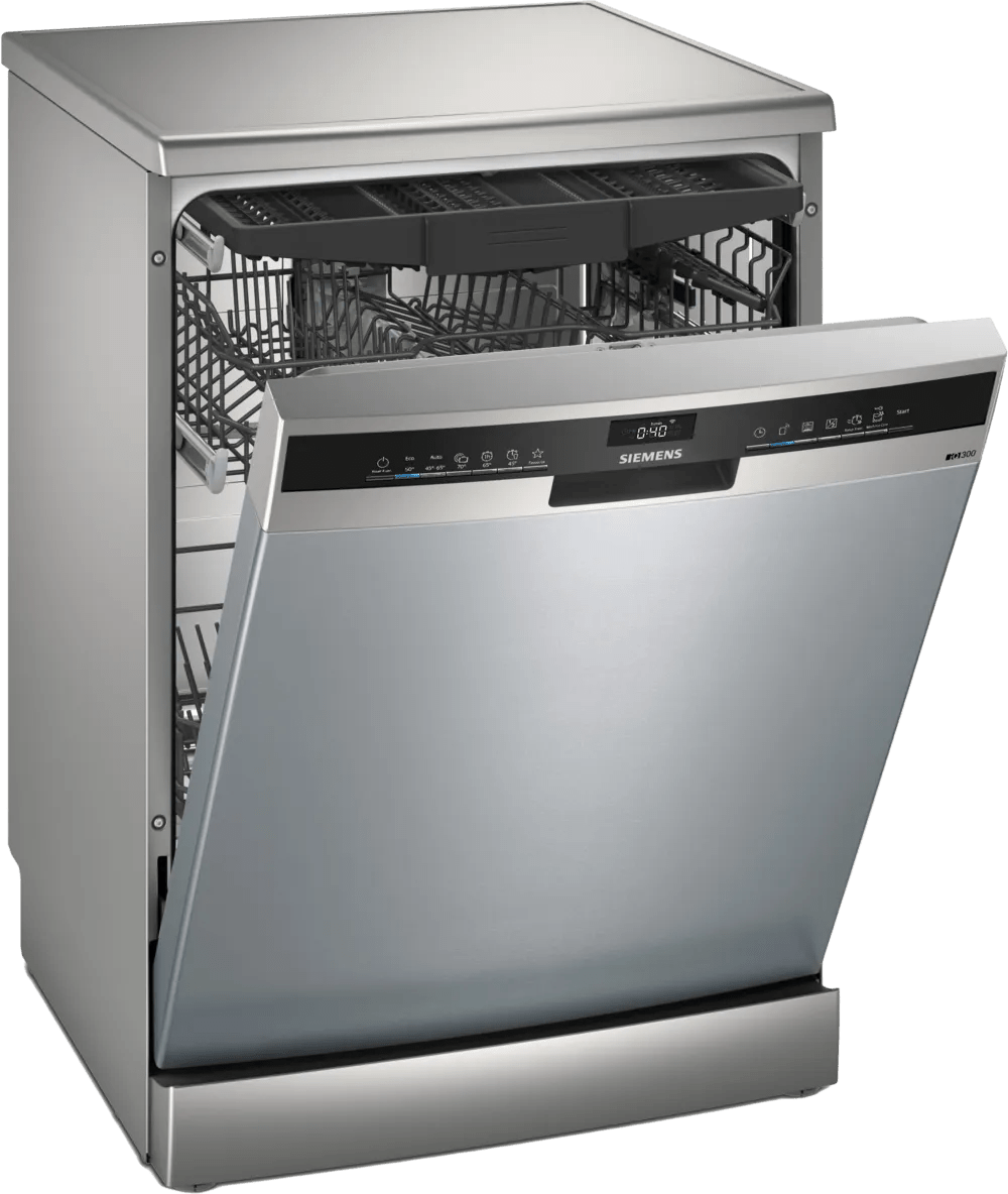 Siemens SN23EI03ME iQ300 60cm Freestanding Dishwasher Stainless Steel - Araco Interiors