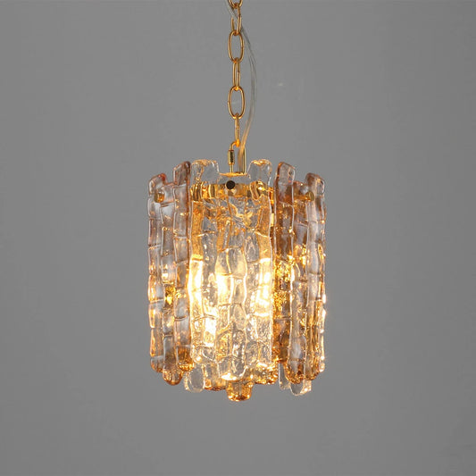 Araco Vintage Ice Glass Pendant Light Gold