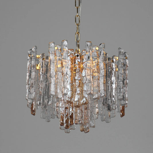 Araco Vintage Ice Glass Pendant Light Chrome
