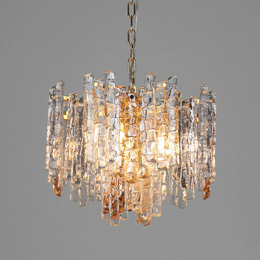 Araco Vintage Ice Glass Pendant Light Gold