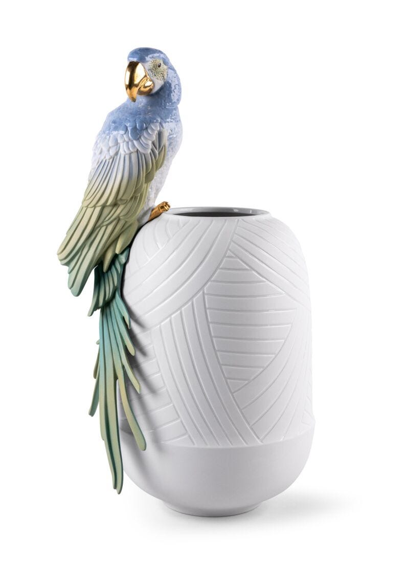 Lladro Macaw Bird Vase-0