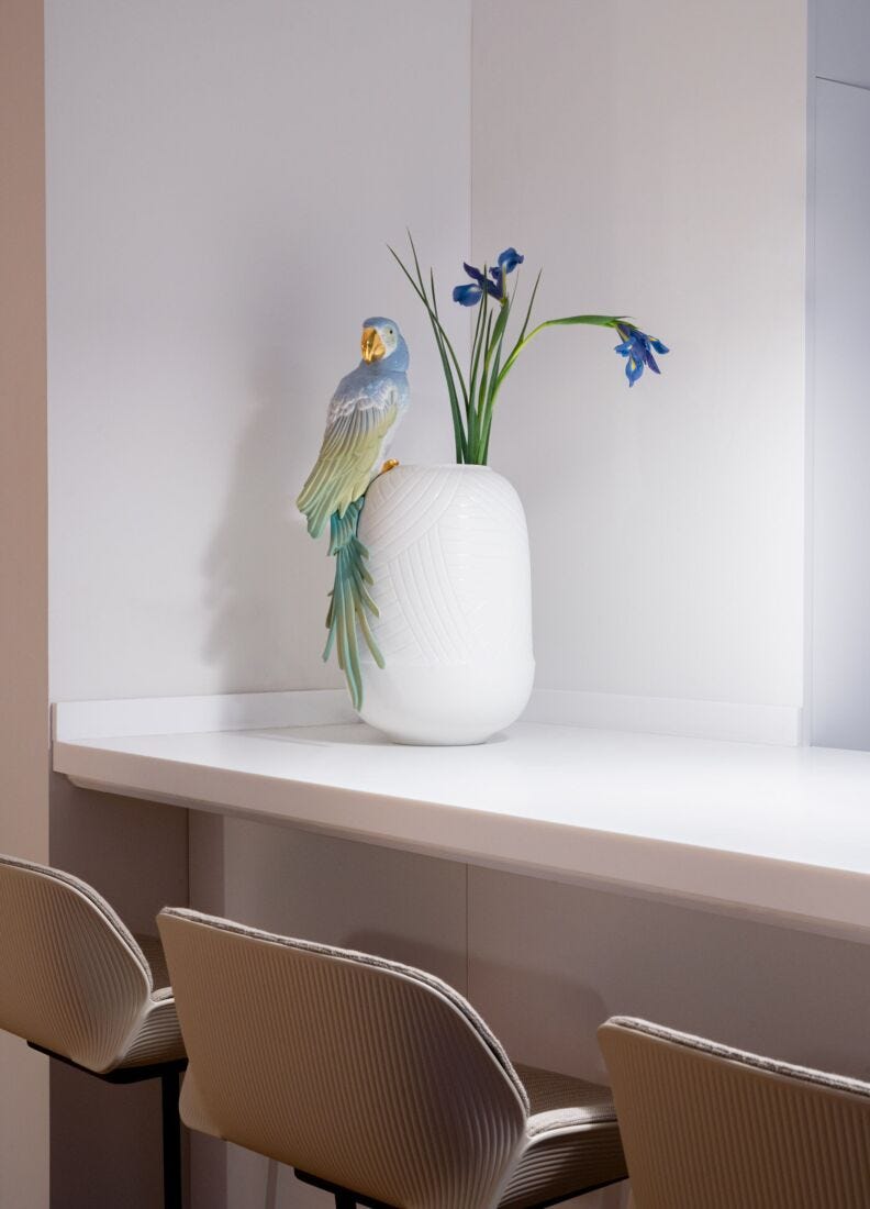 Lladro Macaw Bird Vase-1