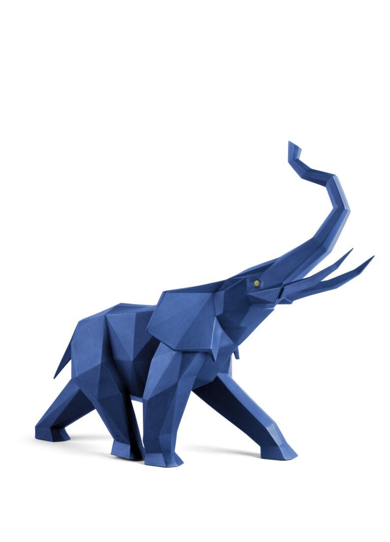 Lladro Elephant Blue-0