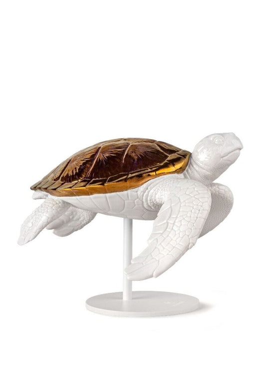 Lladro Sea turtle II (white - copper) White Copper-0