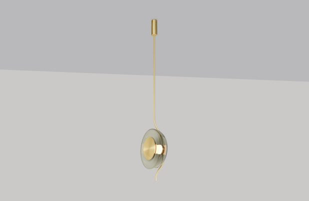 CTO Lighting Pendulum - DALI-B Pendant Light satin brass with smoked glass-0