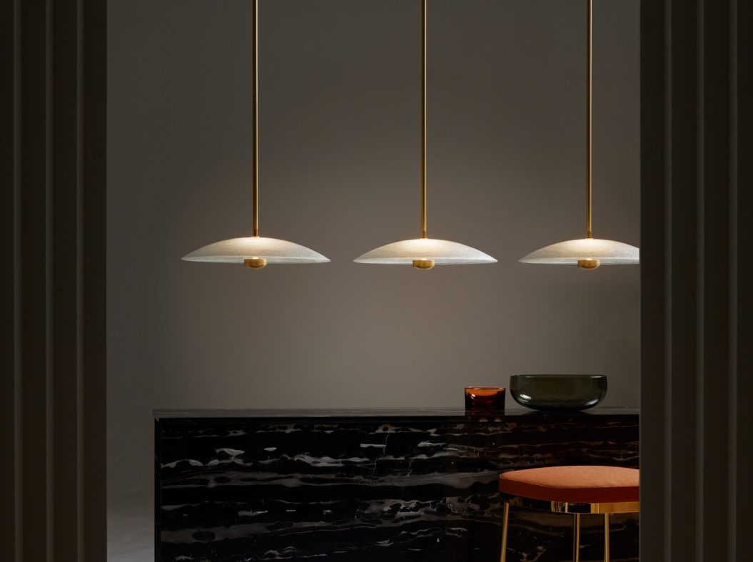 CTO Lighting Cielo Small Pendant Light bronze with fritted glass-0