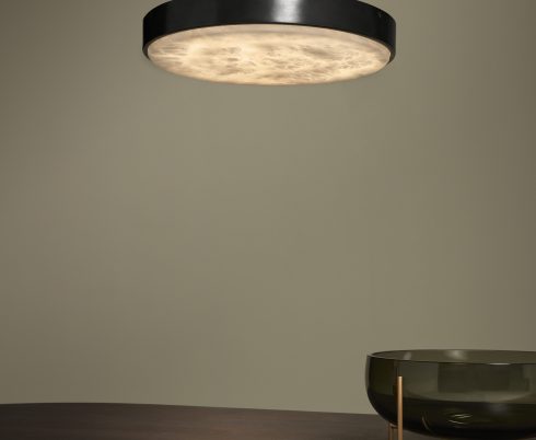 CTO Lighting Anvers Small Pendant Light bronze with honed alabaster-0