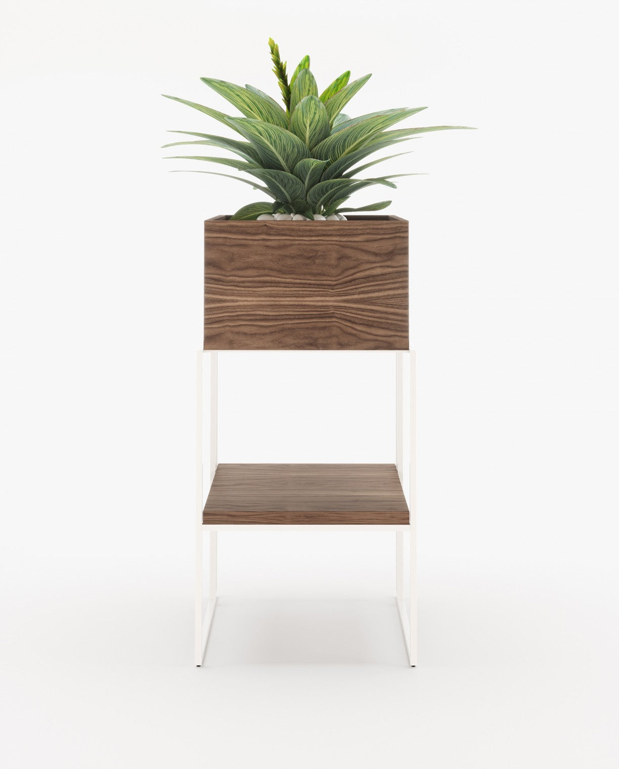 Laskasas ACHILES with shelf Planter & Pot Walnut Veneer Matte-1