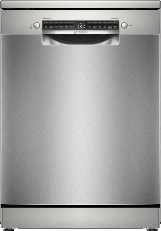 Bosch SMS4EKI06G Series 4  60cm Freestanding Dishwasher Silver Inox-0