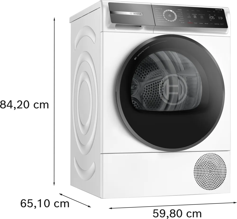 Bosch WQB246C9GB Series 8  Heat Pump 9kg Freestanding Tumble Dryer White-1