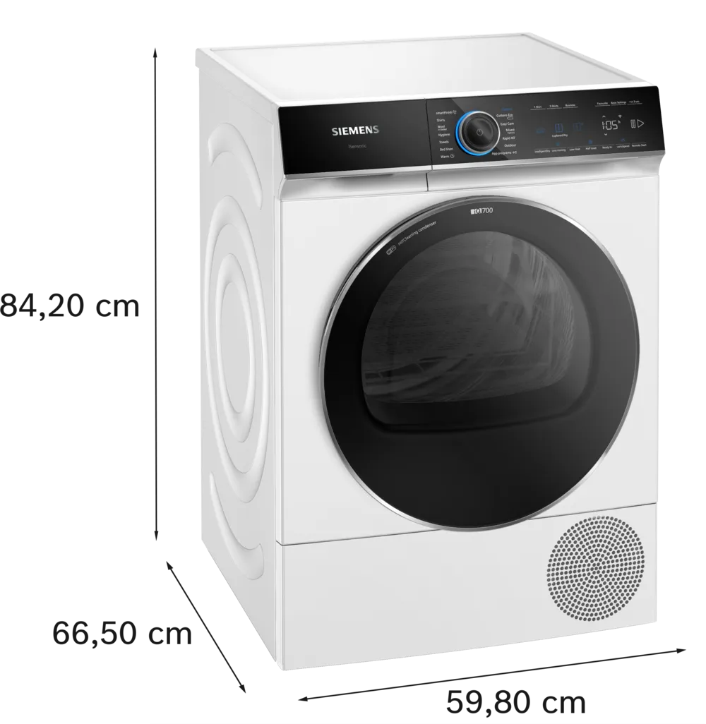 Siemens WQ46B2C9GB iQ700  Heat Pump 9kg Freestanding Tumble Dryer White-1