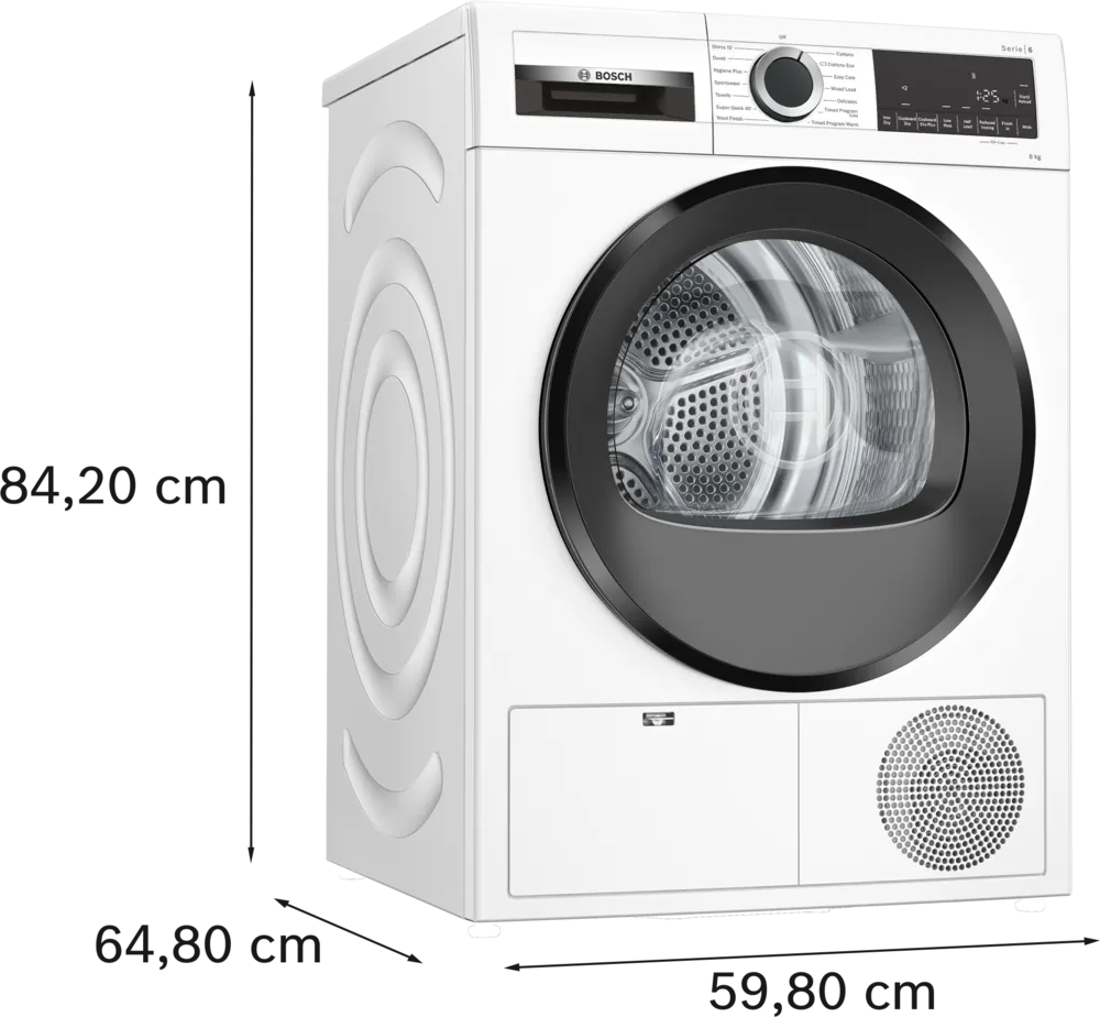 Bosch WPG23108GB Series 6  8kg Condenser Freestanding Tumble Dryer White-1