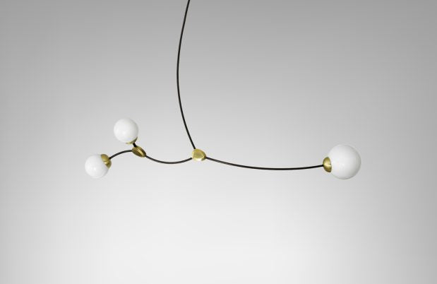 CTO Lighting Ivy - 3 - DALI-B Pendant Light bronze with satin brass details and shiny opal glass-0