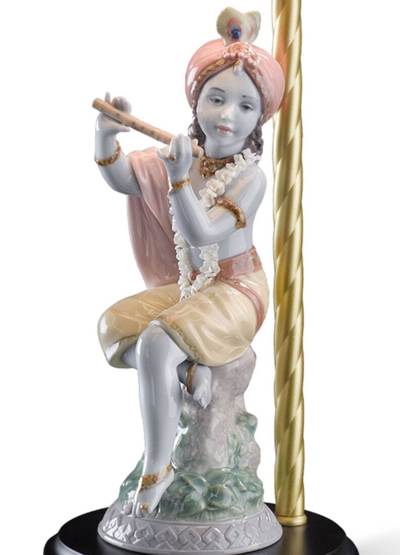 Lladro Lord Krishna - Lamp (UK)-1