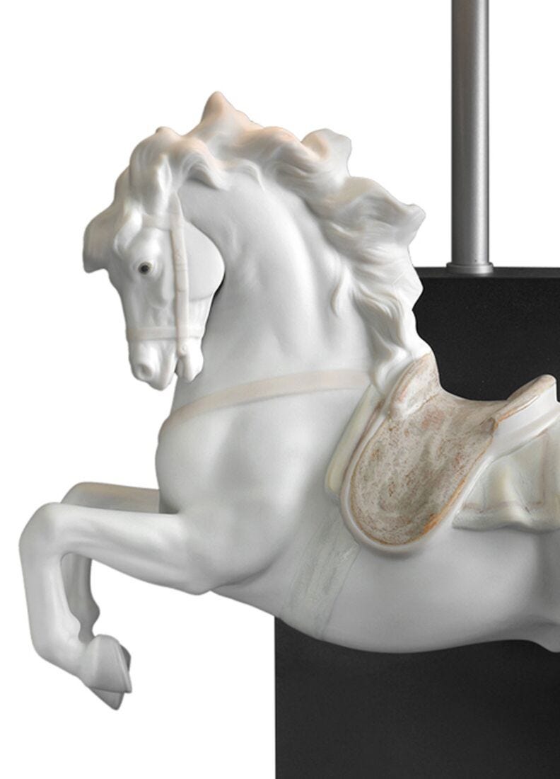 Lladro Horse on pirouette - Lamp (UK)-1